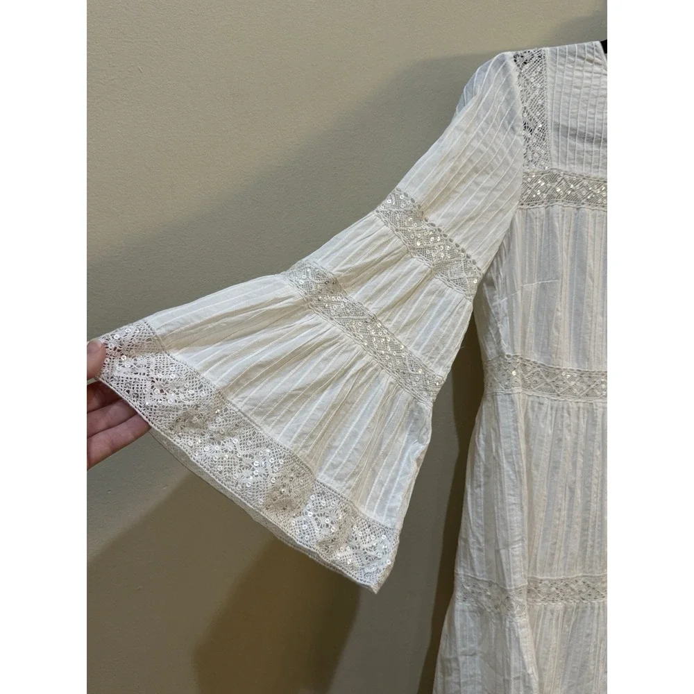 MICHAEL Michael Kors White‎ Dress Size XS Prairie Victorian Fairy Core Lace